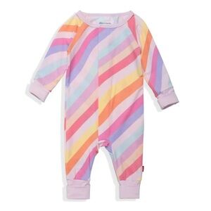 18-24M🧲 NWT 🌈 Magnetic Me Pink Shine Rainbow Stripes Grow with Me Coverall